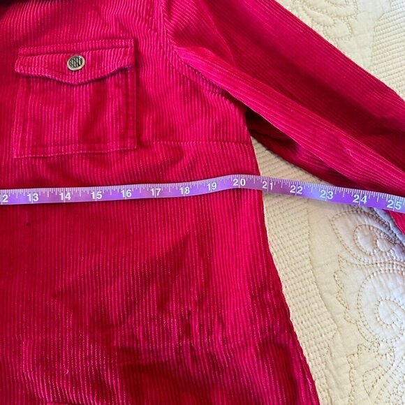 100% Cotton Christopher & Banks Bright Red Corduroy Button Jacket Long Sleeve M - Picture 8 of 10
